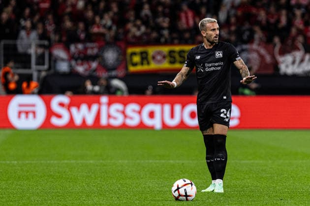 UEFA Europa League: Bayer 04 Leverkusen vs. NK Celje, September 16, 2026; Aleix Garcia (Bayer 04 Leverkusen), 24; UEFA Europa League, Matchday 1: Bayer 04 Leverkusen vs. NK Celje, BayArena, Leverkusen, September 16, 2026 Copyright: xBEAUTIFULxSPORTS Buriakovx