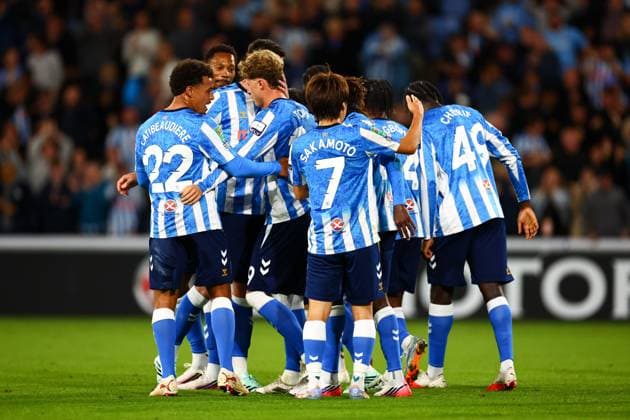 Victor Torp of Coventry City celebrates their goal to make it 1-1 Coventry City v Aston Villa, EFL Carabao Cup, Football, Coventry Building Society Arena, Coventry, UK - 16 Sep 2026Coventry Coventry Building Society Arena United Kingdom EDITORIAL USE ONLY No use with unauthorised audio, video, data, fixture lists, club league logos or live services. Online in-match use limited to 120 images, no video emulation. No use in betting, games or single club league player publications. Copyright: xJamesxMarsh Shutterstockx 17151869ac