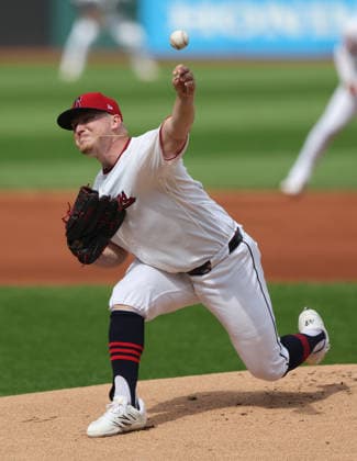 Cleveland Guardians Parker Messick (77) pitches in the first inning against the Chicago White Sox at Progressive Field in Cleveland, Ohio on Wednesday, September 16, 2026.  CLE20260916101 AARONxJOSEFCZYK
