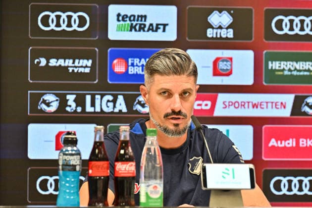 3rd Division: FC Ingolstadt vs. TSG 1899 Hoffenheim II, September 16, 2026, INGOLSTADT, GERMANY September 16. Pictured: Stefan KLEINEHEISMANN, coach of TSG 1899 Hoffenheim II. Isolated photo from the press conference following the 3. Liga match between FC Ingolstadt and TSG Hoffenheim’s second team on Matchday 6 at the Audi Sportpark Copyright: xBEAUTIFULxSPORTS Goldbergx
