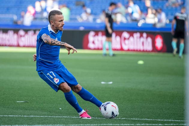 ESP LaLiga EA Sports Deportivo La Coruna vs. Sevilla FC: Angelino of Deportivo warms up during the LaLiga EA Sports match between Deportivo La Coruna and Sevilla FC, played at Abanca Riazor Stadium in La Coruna, Galicia, on September 16, 2026, in Spain. Copyright: xAgenciaxLOFx