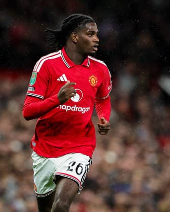 Carabao Cup round 3 Manchester United, ManU v Brighton & Hove Albion Ayden Haven of Manchester United in action during the Carabao Cup round 3 match Manchester United vs Brighton & Hove Albion at Old Trafford, Manchester, United Kingdom on 16 September 2026 (Photo by Mark Cosgrove News Images) Manchester Old Trafford Greater Manchester United Kingdom Copyright: xMarkxCosgrove NewsxImagesx