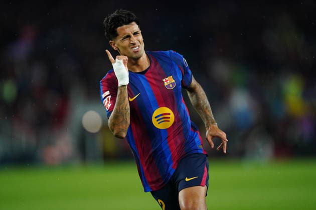 ESP: FC Barcelona, Barca - Racing Club de Santander. La Liga EA Sports. Matchday 6. Joao Cancelo of FC Barcelona celebrates after scoring the 1-0 during the La Liga EA Sports match between FC Barcelona and Real Racing Club de Santander played at Spotify Camp Nou Stadium on 16 Sept 2026 in Barcelona, Spain. kpng Copyright: xBaguxBlancox xPRESSINPHOTOx PS_2627_BAR_RAC_500