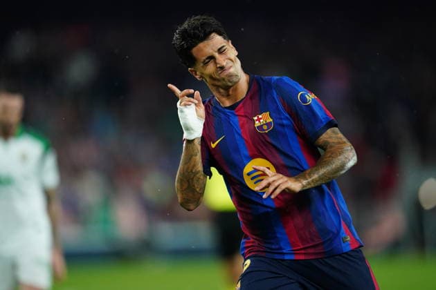 ESP: FC Barcelona, Barca - Racing Club de Santander. La Liga EA Sports. Matchday 6. Joao Cancelo of FC Barcelona celebrates after scoring the 1-0 during the La Liga EA Sports match between FC Barcelona and Real Racing Club de Santander played at Spotify Camp Nou Stadium on 16 Sept 2026 in Barcelona, Spain. kpng Copyright: xBaguxBlancox xPRESSINPHOTOx PS_2627_BAR_RAC_503