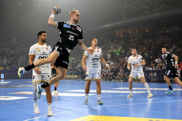 September 16, 2026, GER Germany, Handball, EHF Champions League, September 16, 2026, 2026–2027 season, Berlin, Füchse Berlin vs. Veszprém HC, Matthes Langhoff (Füchse Berlin) 25, Ahmed Hesham (Veszprém) 15, LIGETVARI PATRIK (Veszprém) 23, nordphoto GmbH, Engler Berlin, Max-Schmeling-Halle, Berlin, Germany Copyright: xNordphotox xEnglerx