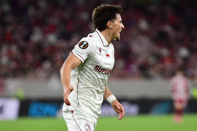 UEFA Europa League - Olympiacos FC vs Jagiellonia BiaÅ‚ystok - Kajetan Szmyt of Jagiellonia BiaÅ‚ystok celebrates after scoring the 0-1 during the UEFA Europa League Phase matchday 1 soccer match between Olympiacos FC and Jagiellonia BiaÅ‚ystok at the Georgios Karaiskakis Stadium in Piraeus, Greece, 16 September 2026. IMAGO ONE INCH PRODUCTIONS PIRAEUS GREECE Copyright: xONExINCHxPRODUCTIONSx 7089065