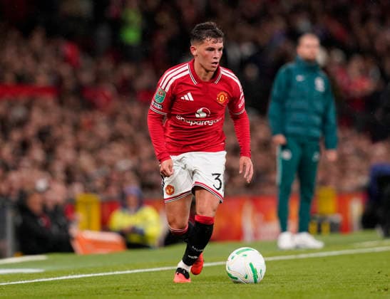 Manchester, England, 16th September 2026. Shea Lacey of Manchester United, ManU during the Manchester United vs Brighton and Hove Albion Carabao Cup match at Old Trafford, Manchester. Picture credit should read: Andrew Yates Sportimage EDITORIAL USE ONLY. No use with unauthorised audio, video, data, fixture lists, club league logos or live services. Online in-match use limited to 120 images, no video emulation. No use in betting, games or single club league player publications. SPI_013_AY_MAN_UTD_BRIGHTON SPI-5001-0013