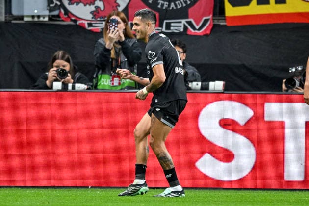 Facundo Medina of Leverkusen 2 celebrates after scoring the goal to make it 2–0 on September 16, 2026 ¢ Soccer ¢ Europa League ¢ Bayer 04 Leverkusen vs. NK Celje, BayArena, Leverkusen, North Rhine-Westphalia, Germany Copyright: xpepphotox xHorstxMauelshagenx pep00321, pep_20260916_hm