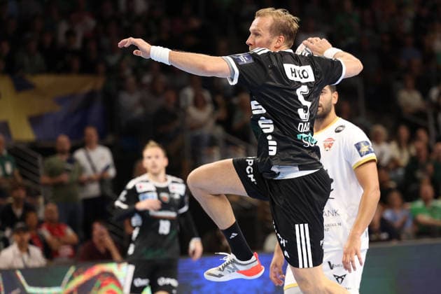 September 16, 2026, xBHAx, Handball, EHF Champions League, 2026–2027 Season, CL, Füchse Berlin vs. Veszprém HC, Max Schmeling Halle, Max Darj, Füchse Berlin 5 on offense, Berlin, Germany