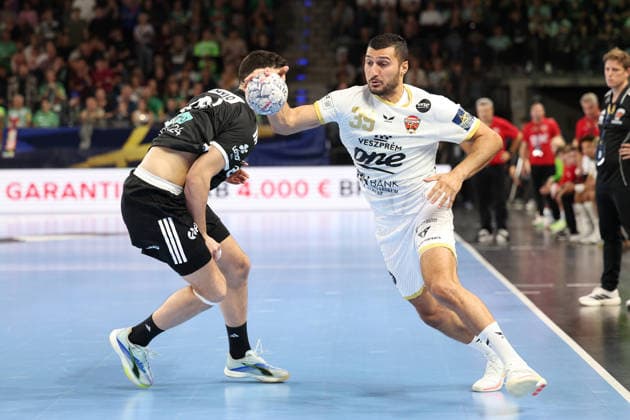 September 16, 2026, xBHAx, Handball, EHF Champions League, 2026–2027 season, CL, Füchse Berlin vs. Veszprém HC, Max Schmeling Halle, Yehia Elderaa of Veszprém HC, No. 39 on offense, Berlin, Germany