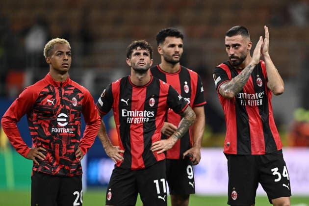 Db Milano 16 09 2026 - Europa League Milan-Benfica foto Daniele Buffa Image nella foto: Mario Gila-Christian Pulisic-Omari Hutchinson-Gonzalo Ramos