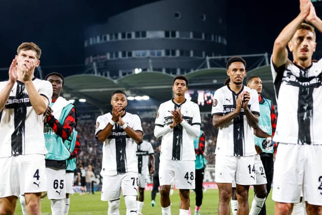 SOCCER - UEFA EL, Sturm vs Rennais GRAZ,AUSTRIA,16.SEP.26 - SOCCER - UEFA Europa League, Sturm Graz vs Stade Rennais FC. Image shows the team of Rennes.  GEPAxpictures xJamesxDoak