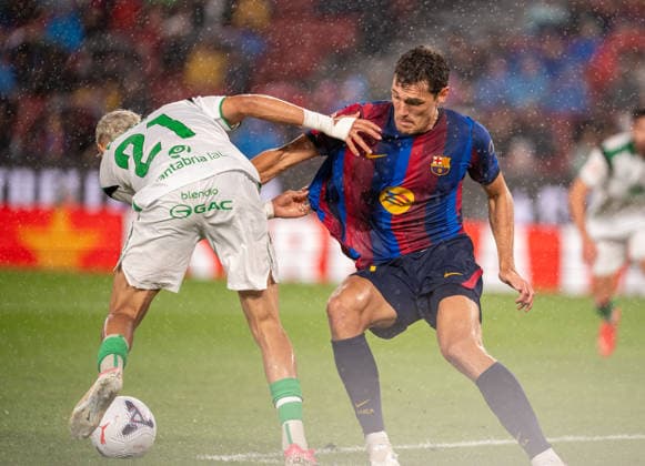 ESP LaLiga EA Sports FC Barcelona vs. Racing Santander Yassir Zabiri of Racing de Santander and 19fcb during the LaLiga EA Sports match between FC Barcelona and Racing Santander played at Spotify Camp Nou Stadium in Barcelona on September 16, 2026, in Spain. Spanish Soccer Copyright: xAgenciaxLOFx