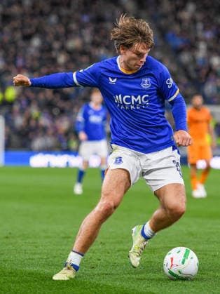 Everton v Wolverhampton Wanderers Carabao Cup Tyler Dibling of Everton during the Carabao Cup Third Round match at the Hill Dickinson Stadium, Liverpool 16 09 2026 UK Newspapers OUT Copyright: xKarlxVallantinex FIL-23952-0039