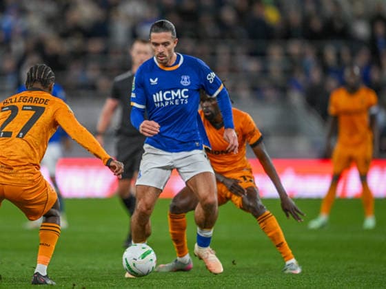Everton v Wolverhampton Wanderers Carabao Cup Jack Glealish of Everton during the Carabao Cup Third Round match at the Hill Dickinson Stadium, Liverpool 16 09 2026 UK Newspapers OUT Copyright: xKarlxVallantinex FIL-23952-0057
