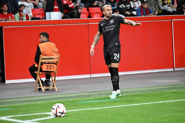 September 16, 2026, GER, Soccer, Men s, Europa League, 2026–2027 Season, Matchday 1 of the group stage, Bayer 04 Leverkusen (GER) vs. NK Celje (SVN); corner kick by Aleix Garcia (Leverkusen, 24 ); DFB and DFL regulations prohibit any use of photographs as image sequences and or quasi-video; Leverkusen, BayArena, NRW, Germany Copyright: xNordphoto Meuterx