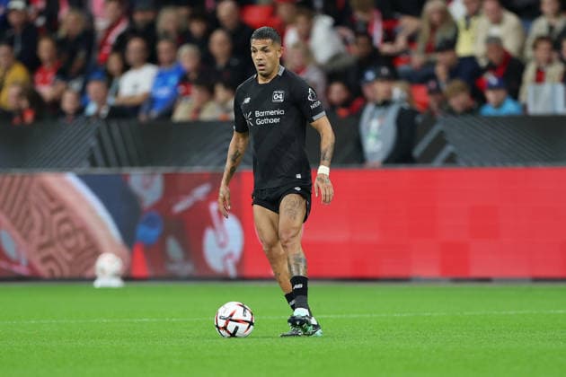 September 16, 2026, GER, Soccer, Men s, Europa League, 2026–2027 Season, Matchday 1 of the group stage, Bayer 04 Leverkusen (GER) vs. NK Celje (SVN) Facundo Medina (Leverkusen 2), individual play, full-body shot, ball at his feet. DFB and DFL regulations prohibit any use of photographs as image sequences and or quasi-video. Leverkusen, BayArena, North Rhine-Westphalia, Germany Copyright: xNordphoto Meuterx