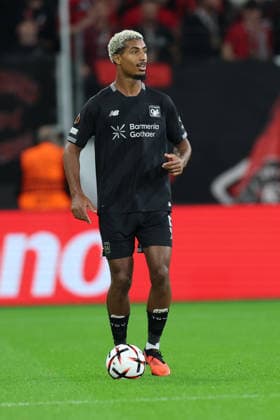 September 16, 2026, GER, Soccer, Men s, Europa League, 2026–2027 Season, Matchday 1 of the group stage, Bayer 04 Leverkusen (GER) vs. NK Celje (SVN), Loïc Badé (Leverkusen 5), individual play, full-body shot, ball at his feet, DFB and DFL regulations prohibit any use of photographs as image sequences and or quasi-video. Leverkusen, BayArena, NRW, Germany Copyright: xNordphoto Meuterx