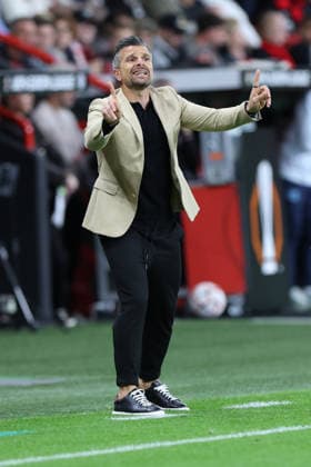September 16, 2026, GER, Soccer, Men s, Europa League, 2026–2027 Season, Matchday 1 of the group stage, Bayer 04 Leverkusen (GER) vs. NK Celje (SVN). Zoran Zeljkovic, head coach of NK Celje, is visibly upset—gesturing, facial expressions, emotions—appearing dissatisfied, disappointed, and dejected. DFB and DFL regulations prohibit any use of photographs as image sequences and or quasi-video; Leverkusen, BayArena, NRW, Germany Copyright: xNordphoto Meuterx