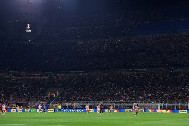 AC Milan v Benfica - UEFA Europa League - Season 2026-2027 Milan, Italy, 16th September 2026. A general view of play during the AC Milan vs SL Benfica UEFA Europa League, League Phase match at Giuseppe Meazza, Milan. Picture credit should read: Jonathan Moscrop Milan Stadio Giuseppe Meazza Italy