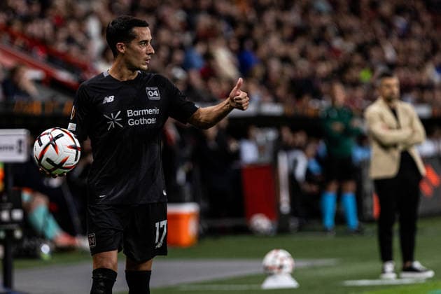 UEFA Europa League: Bayer 04 Leverkusen vs. NK Celje, September 16, 2026; Lucas Vázquez (Bayer 04 Leverkusen); UEFA Europa League, Matchday 1: Bayer 04 Leverkusen vs. NK Celje, BayArena, Leverkusen, September 16, 2026 Copyright: xBEAUTIFULxSPORTS Buriakovx