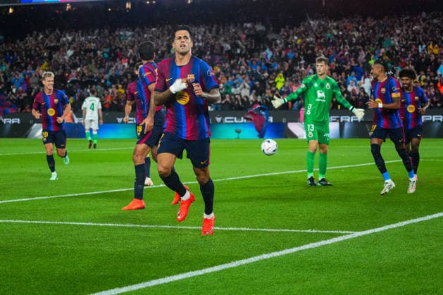 ESP: FC Barcelona, Barca - Racing Club de Santander. La Liga EA Sports. Matchday 6. Joao Cancelo of FC Barcelona celebrates the 1-0 during the La Liga EA Sports match between FC Barcelona and Real Racing Club de Santander played at Spotify Camp Nou Stadium on 16 Sept 2026 in Barcelona, Spain. kpng Copyright: xSergioxRuizx xPRESSINPHOTOx PS_2627_BAR_RAC_056
