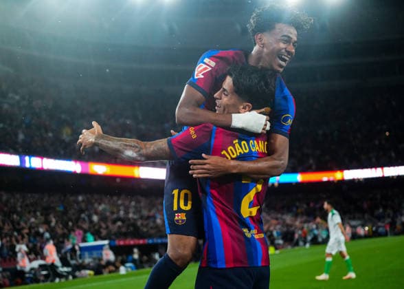 ESP: FC Barcelona, Barca - Racing Club de Santander. La Liga EA Sports. Matchday 6. Joao Cancelo of FC Barcelona celebrates the 1-0 during the La Liga EA Sports match between FC Barcelona and Real Racing Club de Santander played at Spotify Camp Nou Stadium on 16 Sept 2026 in Barcelona, Spain. kpng Copyright: xSergioxRuizx xPRESSINPHOTOx PS_2627_BAR_RAC_060