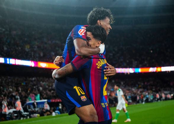 ESP: FC Barcelona, Barca - Racing Club de Santander. La Liga EA Sports. Matchday 6. Joao Cancelo of FC Barcelona celebrates the 1-0 during the La Liga EA Sports match between FC Barcelona and Real Racing Club de Santander played at Spotify Camp Nou Stadium on 16 Sept 2026 in Barcelona, Spain. kpng Copyright: xSergioxRuizx xPRESSINPHOTOx PS_2627_BAR_RAC_063