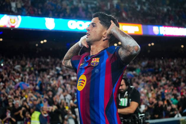 ESP: FC Barcelona, Barca - Racing Club de Santander. La Liga EA Sports. Matchday 6. Joao Cancelo of FC Barcelona celebrates the 1-0 during the La Liga EA Sports match between FC Barcelona and Real Racing Club de Santander played at Spotify Camp Nou Stadium on 16 Sept 2026 in Barcelona, Spain. kpng Copyright: xSergioxRuizx xPRESSINPHOTOx PS_2627_BAR_RAC_065