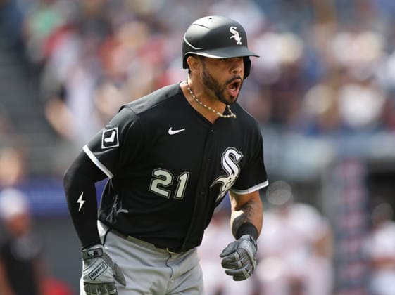 Chicago White Sox Tommy Pham (21) reacts after hitting a three run home run in the fifth inning against the Cleveland Guardians at Progressive Field in Cleveland, Ohio on Wednesday, September 16, 2026. The Guardians defeated the White Sox 6-3 to take the lead in the Central Division.  CLE20260916123 AARONxJOSEFCZYK