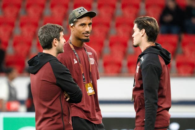 2026–2027 UEFA Europa League, Bayer 04 Leverkusen vs. NK Celje, Matchday 1, Wednesday, September 16, 2026, BayArena, North Rhine-Westphalia, Germany, Loic Bade, Miguel Gutierrez Copyright: xCelinaxLeiersx