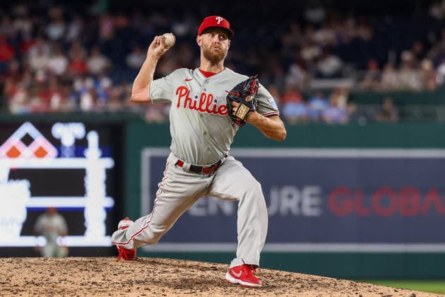 September 16, 2026, Washington D.C, District Of Columbia, United States: Washington, DC; Philadelphia Phillies pitcher Zack Wheeler (45) delivers a pitch during a Major League Baseball game against the Washington Nationals at Nationals Park on Wednesday, September 16, 2026. The Phillies beat the Nationals 3-0. MLB, Baseball Herren, USA Philadelphia Phillies 3:0 Washington Nationals  - ZUMAp258 20260916_znp_p258_044 Copyright: xStevexPrakopex