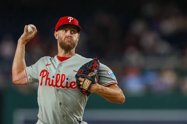 September 16, 2026, Washington D.C, District Of Columbia, United States: Washington, DC; Philadelphia Phillies pitcher Zack Wheeler (45) delivers a pitch during a Major League Baseball game against the Washington Nationals at Nationals Park on Wednesday, September 16, 2026. The Phillies beat the Nationals 3-0. MLB, Baseball Herren, USA Philadelphia Phillies 3:0 Washington Nationals  - ZUMAp258 20260916_znp_p258_055 Copyright: xStevexPrakopex