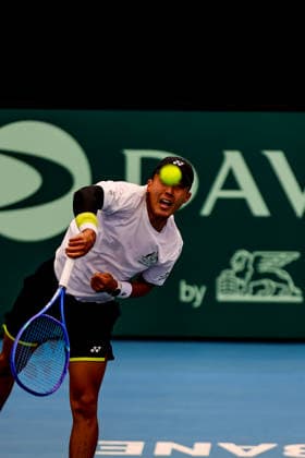 Davis Cup Tennis - Australia Team Training 1 in Brisbane, Australia - 17 SEP 2026. Rinky Hijikata seen in action during Australian Davis Cup Team training at Pat Rafter Arena. Australian Davis Cup Team training prior to their World Group I tie versus Poland. The Round is being held at Pat Rafter Arena. Brisbane Australia Copyright: xRichardxHainesx xSOPAxImagesx Richard Haines Davis Cup 1 (11)
