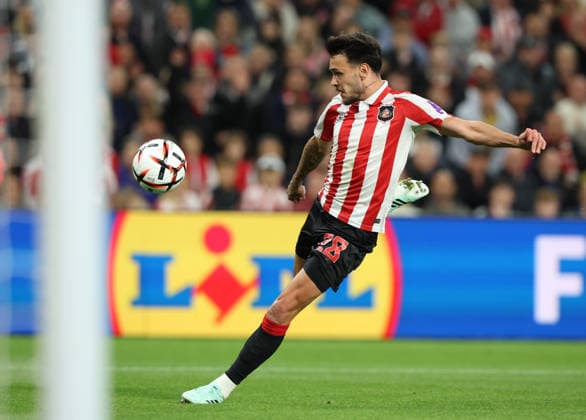 Sunderland, England, 16th September 2026. Enzo Le Fee during the Sunderland vs AZ Alkmaar UEFA Europa League match at the Stadium Of Light, Sunderland. Picture credit should read: Nigel Roddis Sportimage EDITORIAL USE ONLY. No use with unauthorised audio, video, data, fixture lists, club league logos or live services. Online in-match use limited to 120 images, no video emulation. No use in betting, games or single club league player publications. SPI_079_NR_SUND_AZAL SPI-5002-0079