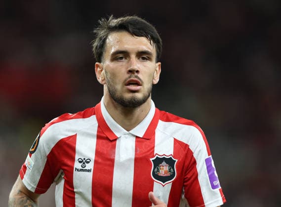 Sunderland, England, 16th September 2026. Enzo Le Fee during the Sunderland vs AZ Alkmaar UEFA Europa League match at the Stadium Of Light, Sunderland. Picture credit should read: Nigel Roddis Sportimage EDITORIAL USE ONLY. No use with unauthorised audio, video, data, fixture lists, club league logos or live services. Online in-match use limited to 120 images, no video emulation. No use in betting, games or single club league player publications. SPI_084_NR_SUND_AZAL SPI-5002-0083
