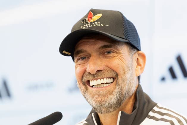 German national team coach Jürgen Klopp at the squad announcement press conference for the 2026–2027 UEFA Nations League of the German national soccer team in Frankfurt am Main, Germany, on September 17, 2026. Germany head coach Jürgen Klopp at the squad announcement press conference for the 2026–2027 UEFA Nations League of the German national soccer team in Frankfurt am Main, Germany, on September 17, 2026 DFB and DFL regulations prohibit any use of photographs as image sequences and or quasi-video, Copyright: HMBxMedia xHeikoxBecker