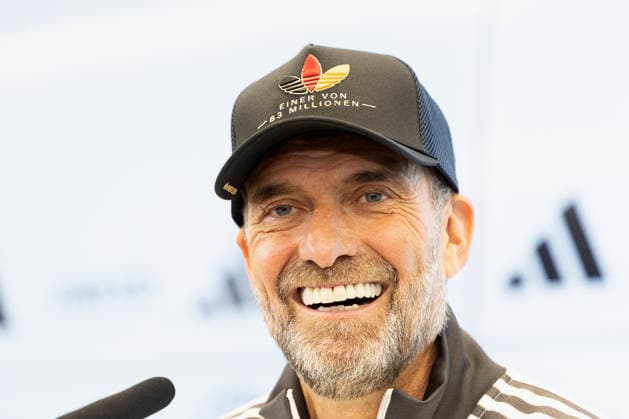 German national team coach Jürgen Klopp at the squad announcement press conference for the 2026–2027 UEFA Nations League of the German national soccer team in Frankfurt am Main, Germany, on September 17, 2026. Germany head coach Jürgen Klopp at the squad announcement press conference for the 2026–2027 UEFA Nations League of the German national soccer team in Frankfurt am Main, Germany, on September 17, 2026 DFB and DFL regulations prohibit any use of photographs as image sequences and or quasi-video, Copyright: HMBxMedia xHeikoxBecker
