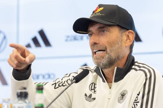 UEFA Nations League 2026–2027 Roster Announcement Press Conference with National Team Coach Jürgen Klopp. National Team Coach Jürgen Klopp speaks to journalists at a press conference on the DFB Campus in Frankfurt am Main on September 17, 2026; Frankfurt am Main, Hesse, Germany; DFB Campus