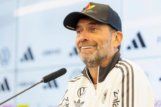 German national team head coach Jürgen Klopp at the press conference announcing the roster for the German national soccer team’s 2026–2027 UEFA Nations League campaign in Frankfurt am Main, Germany, on September 17, 2026. Germany head coach Jürgen Klopp at the squad announcement press conference for the 2026–2027 UEFA Nations League of the German national soccer team in Frankfurt am Main, Germany, on September 17, 2026 DFB and DFL regulations prohibit any use of photographs as image sequences and or quasi-video, Copyright: HMBxMedia xHeikoxBecker