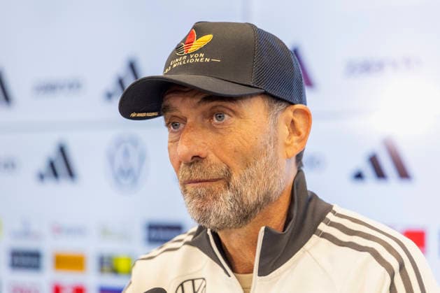German national team head coach Jürgen Klopp at the press conference announcing the roster for the German national soccer team’s 2026–2027 UEFA Nations League in Frankfurt am Main, Germany, on September 17, 2026. Germany head coach Jürgen Klopp at the squad announcement press conference for the 2026–2027 UEFA Nations League of the German national soccer team in Frankfurt am Main, Germany, on September 17, 2026 DFB and DFL regulations prohibit any use of photographs as image sequences and or quasi-video, Copyright: HMBxMedia xHeikoxBecker