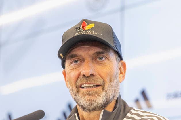 German national team head coach Jürgen Klopp at the press conference announcing the roster for the German national soccer team’s 2026–2027 UEFA Nations League in Frankfurt am Main, Germany, on September 17, 2026. Germany head coach Jürgen Klopp at the squad announcement press conference for the 2026–2027 UEFA Nations League of the German national soccer team in Frankfurt am Main, Germany, on September 17, 2026 DFB and DFL regulations prohibit any use of photographs as image sequences and or quasi-video, Copyright: HMBxMedia xHeikoxBecker