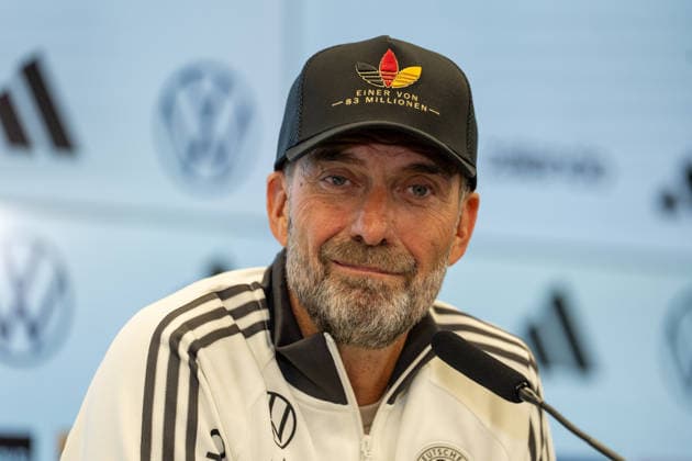 September 17, 2026, GER, UEFA Nations League 2026–2027 Nomination Press Conference with National Team Coach Jürgen Klopp; Jürgen Klopp, National Team Coach, Head Coach; Germany; laughing; in a good mood; grinning; gestures; facial expressions; emotions; Frankfurt; DFB Campus; Frankfurt; Germany Copyright: xnordphotoxGmbHx xChristianxSchulzex