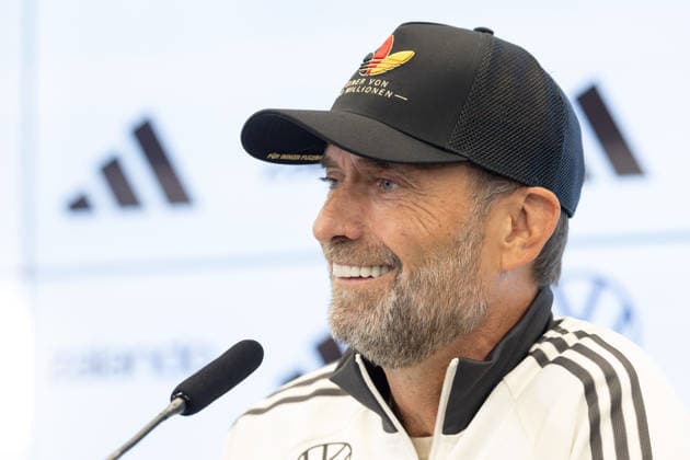 UEFA Nations League 2026–2027 Roster Announcement Press Conference with National Team Coach Jürgen Klopp National Team Coach Jürgen Klopp speaks to journalists at a press conference on the DFB Campus in Frankfurt am Main on September 17, 2026, Frankfurt am Main, Hesse, Germany, DFB Campus