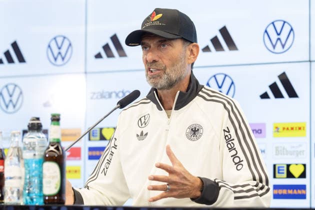 UEFA Nations League 2026–2027 Roster Announcement Press Conference with National Team Coach Jürgen Klopp National Team Coach Jürgen Klopp speaks to journalists at a press conference on the DFB Campus in Frankfurt am Main on September 17, 2026, Frankfurt am Main, Hesse, Germany, DFB Campus