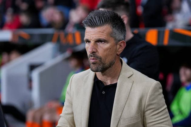 September 16, 2026, xydrx, Men s, Soccer, Europa League, Bayer 04 Leverkusen vs. NK Celje, 2026–2027 Season, BayArena, Zoran Zeljkovic, Head Coach of NK Celje. Regulations prohibit any use of photographs as image sequences and or quasi-video. Copyright: HMBxMedia YannisxDreimann