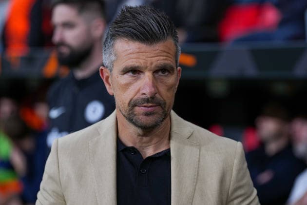 September 16, 2026, xydrx, Men s, Soccer, Europa League, Bayer 04 Leverkusen vs. NK Celje, 2026–2027 Season, BayArena, Zoran Zeljkovic, Head Coach of NK Celje. Regulations prohibit any use of photographs as image sequences and or quasi-video. Copyright: HMBxMedia YannisxDreimann