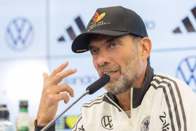 UEFA Nations League 2026–2027 Roster Announcement Press Conference with National Team Coach Jürgen Klopp National Team Coach Jürgen Klopp speaks to journalists at a press conference on the DFB Campus in Frankfurt am Main on September 17, 2026, Frankfurt am Main, Hesse, Germany, DFB Campus