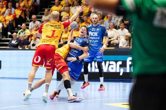 GOG v Pick Szeged, EHF Champions League Handball, Svendborg, Denmark Svendborg, Denmark. 16th, September 2026. Peter Lukacs (7) of Pick Szeged seen during the EHF Champions League match between GOG and Pick Szeged at Arena Svendborg in Svendborg. Denmark, Svendborg, Arena Svendborg  Copyright: xGonzalesxPhoto LauxNielsenx