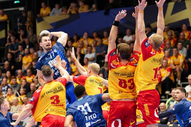GOG v Pick Szeged, EHF Champions League Handball, Svendborg, Denmark Svendborg, Denmark. 16th, September 2026. Magnus Abelvik Rod (77) of Pick Szeged seen during the EHF Champions League match between GOG and Pick Szeged at Arena Svendborg in Svendborg. Denmark, Svendborg, Arena Svendborg  Copyright: xGonzalesxPhoto LauxNielsenx